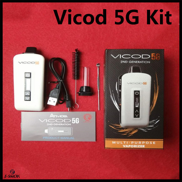 Dry Herb Vaporizer Vicod 5G Kit 18650 battery 2200mAh OLED Touch Screen Vape pen Dry Herb Oven Vaper E Cigarette with DHL