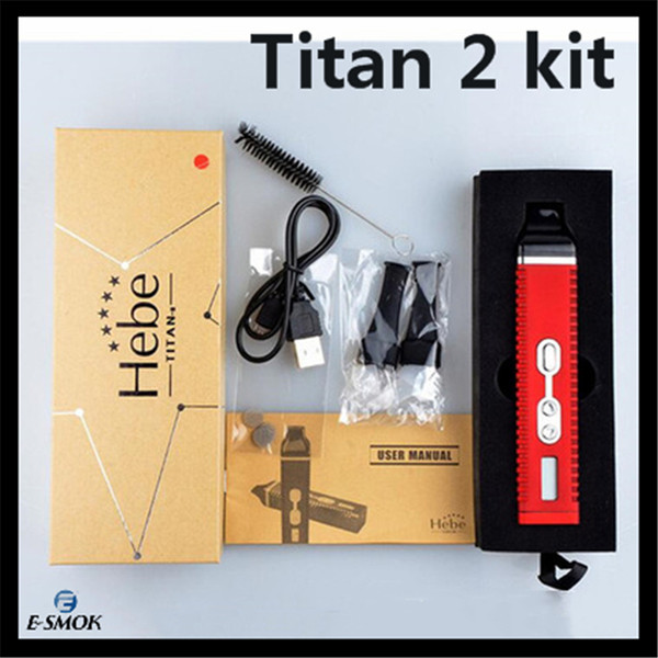 Titan 2 kit Dry herbal Vaporizer E cigarette Burn Dry Herbs Vaporizer Pen 2200mAh lcd Display Titan II vapor HEBE Ecig