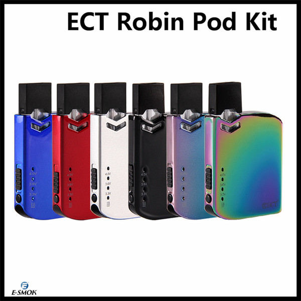 Original ECT Robin Pod Kit Electronic Cigarette VV Box Mod Kit 0.5ml Cartridge Portable Vape Pen 6 Colors Available