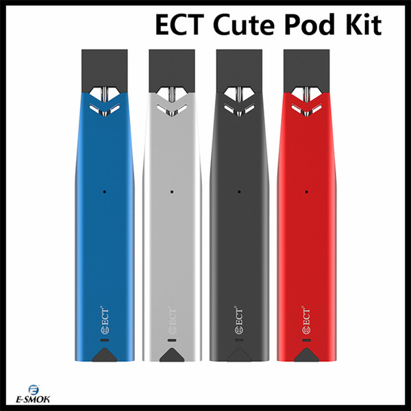 Authentic ECT Cute Pod Starter Kit 330mAh Battery E Cigarette Vaporizer Vape Pen for Thick Oil Pods Cartridge 100% Original