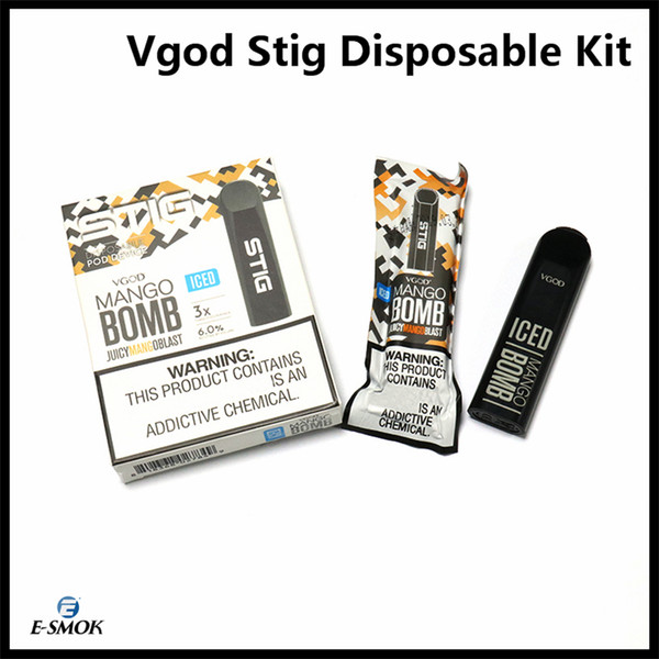 Vgod Stig Disposable Pod Kit Device 3Pcs for a Pack new flavour 270mAh Battery 1.2ml Cartridge Vape Pen Kit Top Quality