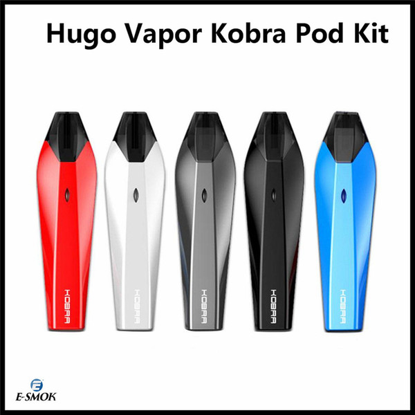 100% Authentic Hugo Vapor Kobra Pod Starter Kits built in 500mAh Battery 1.8ml Ceramic Thick Oil Coil Cartridge Tank Vape Pen Kit