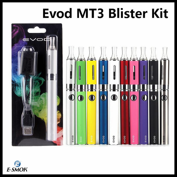 Evod MT3 blister starter kits E-cigarette kit mt3 tanks e cigarette EVOD atomizer Clearomizer Evod battery electronic cigarettes vape pen