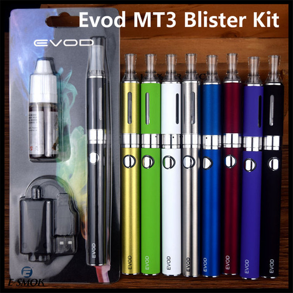 EVOD MT3 Blister kit eGo starter kits single kits e cigs cigarettes 650mah 900mah 1100mah battery MT3 atomizer