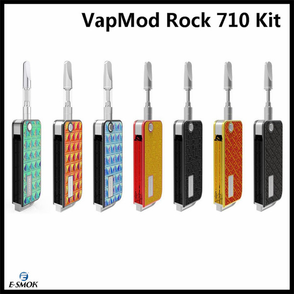 Original VapMod Rock 710 VV Box Mod 650mAh Battery Vaporizer Vape Variable Voltage Mods Kit with 7 Colors For 510 Thread Thick Oil Cartridge