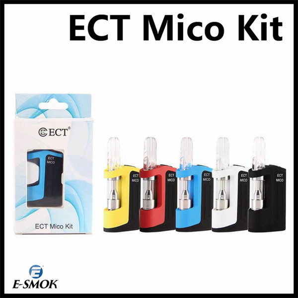 ECT Mico Starter Kit 350mAh Battery Vaporizer Vape Pen VV Mod For 510 Thread Thick Oil Ceramic Coil Vape Cartridge Atomizer 100% Original