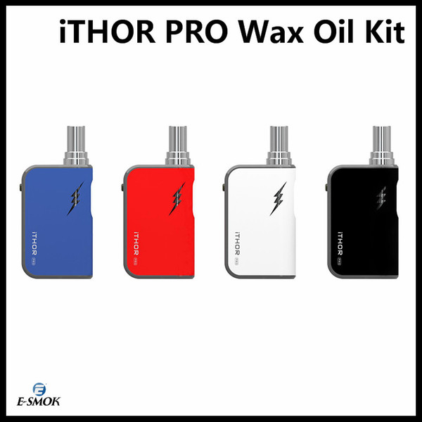 Origianl iTHOR pro Wax Oil Kit Vaporizer 2 in 1 Kit Quartz Coil Wax Atomizer Ceramic Coils Thick Oil Cartridges colored drawing Starter