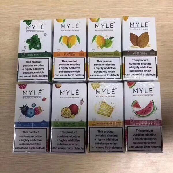 New Package MYLE pod 2 Generated 8 flavors 0.9ml Iced mint mango filled pods fit myle device dhl free