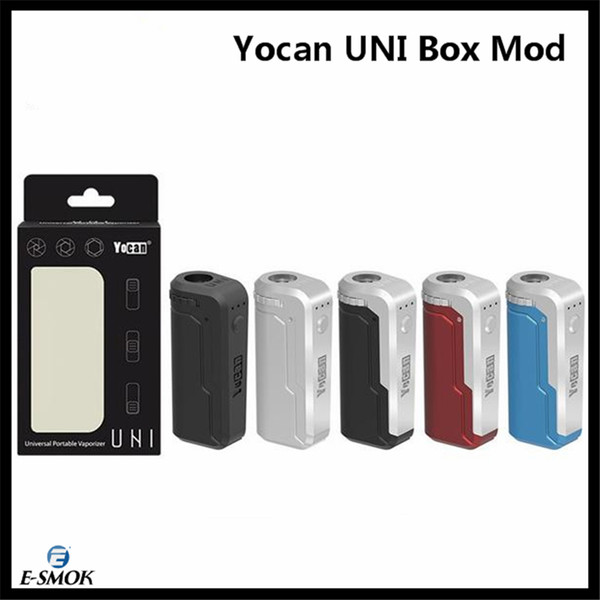 Authentic Yocan UNI Box Mod battery 10S Preheat VV Battery Fit All Diameter less than 12mm 510 Thread Adapter Oil Cartridges