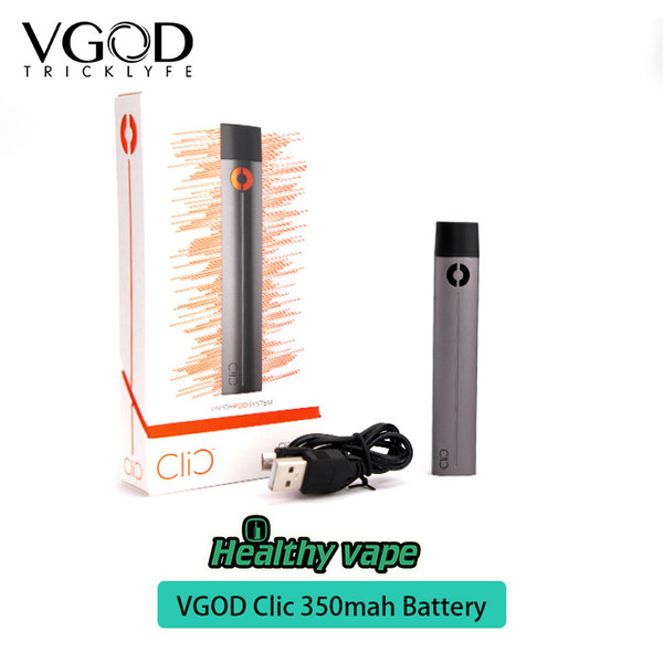 100% original Vgod Clic Battery Mod 350mAh Vaping Pen With Intelligent Temperature Control Chip Fast Micro Usb Charger