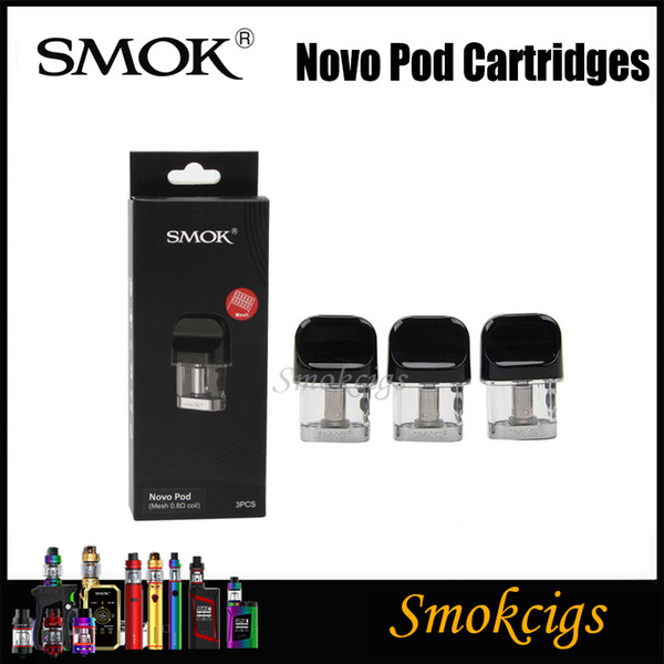 SMOK Novo Pod 2ML for SMOK Novo Starter Kit Novo Cartridge 1.2ohm 1.5ohm With Ceramic Coil 1.4ohm With Mesh Coil 0.8ohm 3pcs/Pack Original