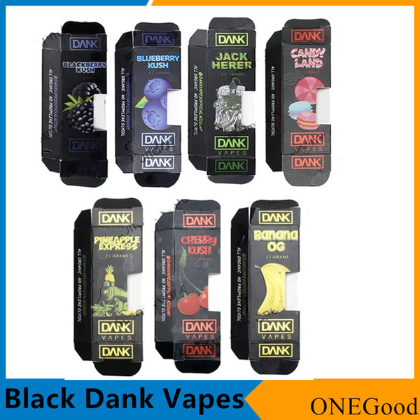 New Arrival Dank Vapes Packaging 30 Flavors Dank Vapes Carts Cartridges Packaging Bag Box For 1 Full Gram Dank Vapes Cartridge DHL