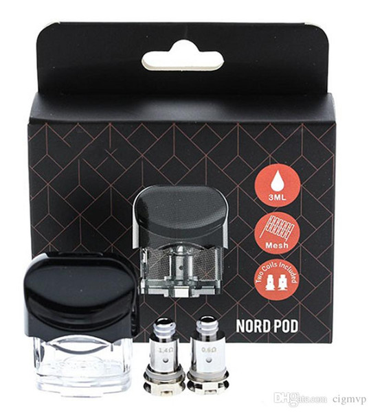 NORD Pods Cartridges 3ml with Nord 1.4ohm Regular & 0.6ohm Mesh Coils Replacement Pods Cartridges Coils For NORD Kit DHL