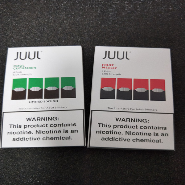 DHl JUUL Pods New Package Clone 8 flavors mango creme for vaporizer vape pen kit 4 pods in one pack refillable cartridge fruit creme pods