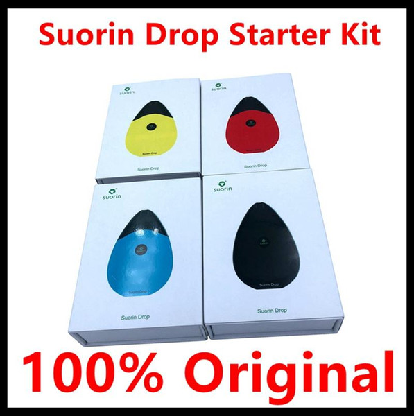 100% Original Suorin Drop Starter Kit W Drop Cartridge Pod 2ml & Buit-in Battery 300mAh Water-drop Design Air Switch for Easy Vaping