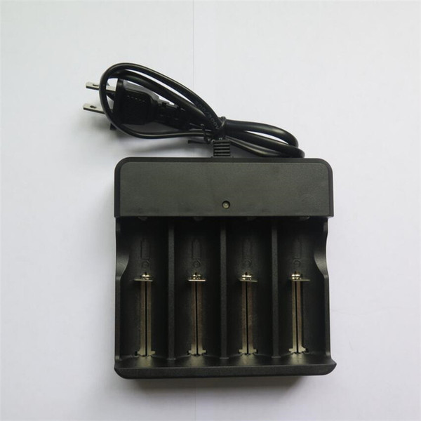 Lithium battery black charger line 4 charging slot 18650 26650 14500 10440 16340 rechargeable battery charger line factory direct charger l