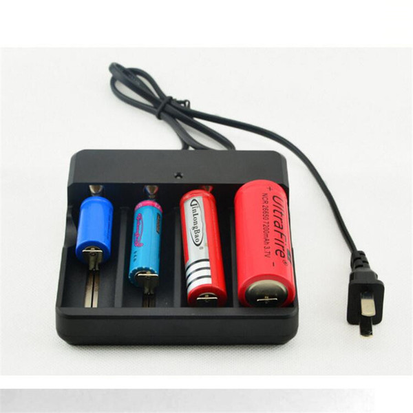 Lithium battery Charger 4.2V 3.7V 18650 Cable 4 Charging Slots 26650 million charge multi-function intelligent charger line charger DHL