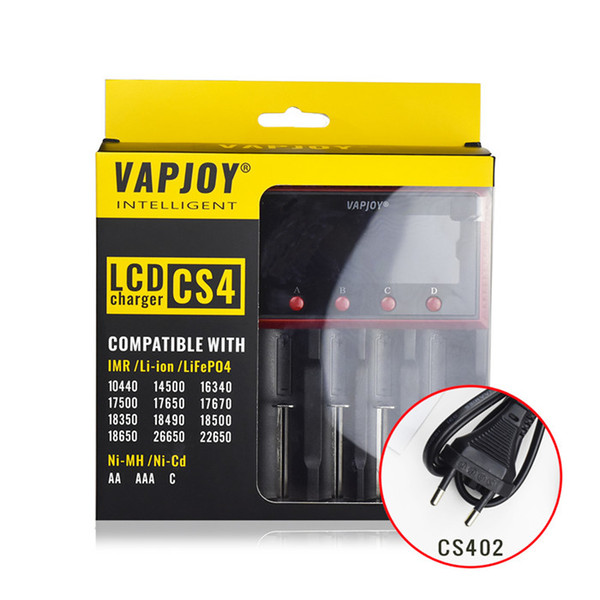 Authentic Vapjoy CS4 Charger for charging 26650 18650 lithium battery 4-battery-slot US PLUG EU PLUG Nitecore D4 Intelligent Digicharger