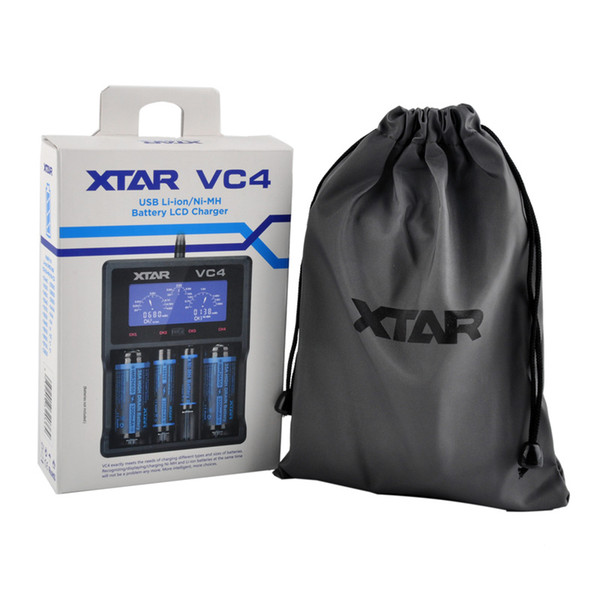 Original XTAR VC4 Intellichage battery charger with LCD display for 18350 18650 26650 3.6V/3.7V Li-ion/Ni-MH/Ni-CD batteries