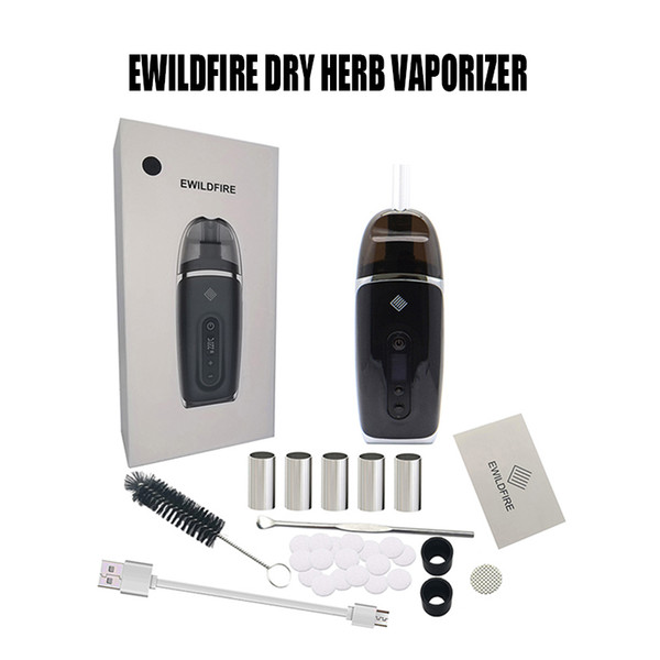 EWILDFIRE Dry Herb Vaporizer kit Heat-not-Burn Kit 23W glass mouthpiece Built-in 2200mah Battery dry herb Vape Pen Kit Herbal Vaporizer