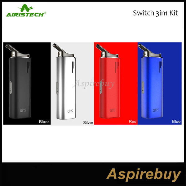 AIRISTECH Switch 3in1 for Wax Oil and Dry Herbs 3D Cremic Chamber 360 Degree Rotation Design 3 Bullets included Vape Box Authentic