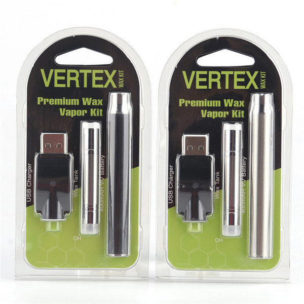 Vertex Premium Wax Vapor kit Preheating vape Pen Starter Kits 400mAh Preheat Battery 5S Wax Tank Atomizer Blister Vaporizer CE3 G2 Kit