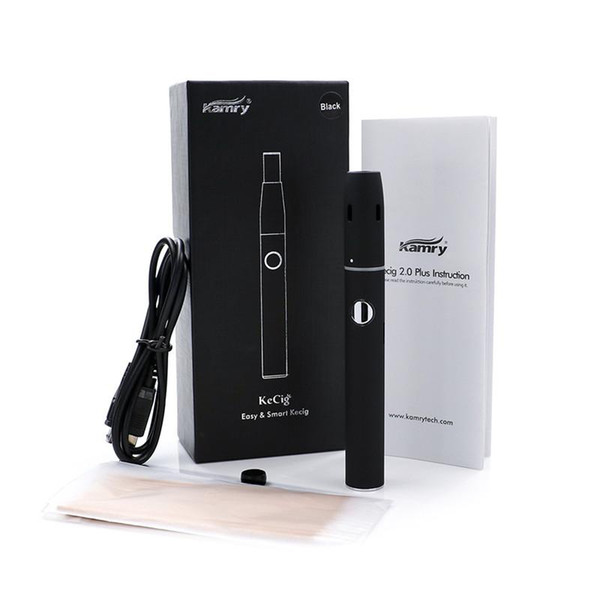 Retail Authentic Kamry Kecig 2.0plus heat not burn Heating Stick kit 650mah Battery Dry Herb Vaporizer for Heat Real Tobacco vape pen