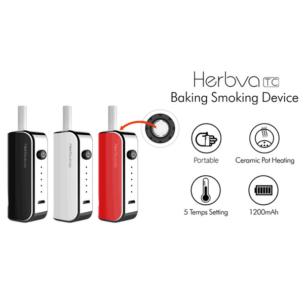 Authentic Airis Herbva TC Starter Kit 1200mAh Dry Herb Wax Vaporizer Vape Pen AirisTech Box Mod 100% Original DHL Free Shipping