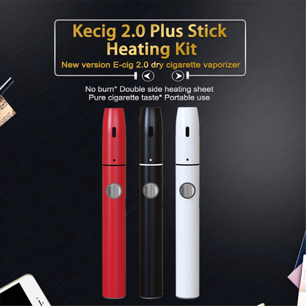 Genuine Kamry Kecig 2.0 plus ecigarette Vape Kit 650mAh Battery Cotton swab Portable dry herb Vaporizer Pen 100% Original