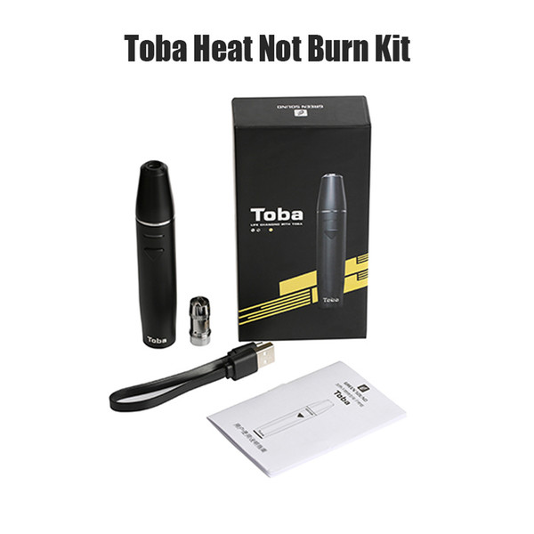 Authentic Toba Vape Kit with Toba 1500mah Battery and Coil Heat Not Burn Electronic Cigarette Kit 4 Colors DHL FREE