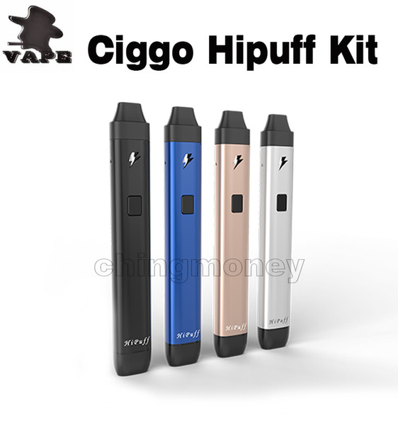 100% Original Ciggo Hipuff Vape Ultra Portable Vape Pen Starter Kits For Hipuff Vapor Pods Cartridge Vaporizer Kits E cigarette DHL Free