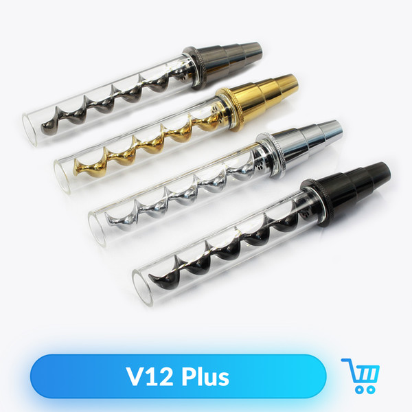 Twisty glass blunt v12 plus glass pipe Spiral hay evaporator Twisty Blunt atomizer for pipe Dry 3 in 1 tank electronic cigarette Glass