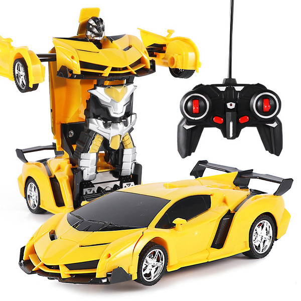 Rc Transformer 2 in 1 RC Car Driving Sports Cars drive Transformation Robots Models Remote Control Car RC Fighting Toy Gift