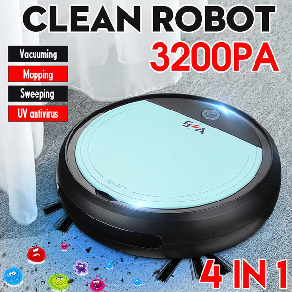 Rechargeable Smart Robot 4 in 1 3200pa USB Auto Smart Sweeping Robot UV Sterilizer Strong Suction Sweeper Vacuum Cleaners