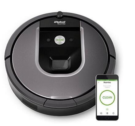 Authentic Black New Roomba 960 Robot Vacuum with Wi-Fi Connectivity Works with Alexa Ideal for Pet Hair Carpets Hard Floors