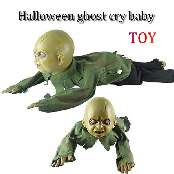 Halloween electronic robots auto move Scary ornaments trick scary props sound control glowing ghosts will crawl baby ghosts toys