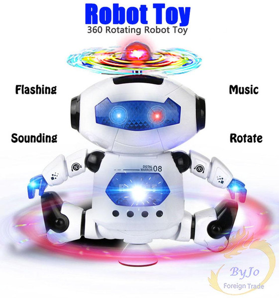 Robot Toy 360 Rotating Smart Space Dance Robot Electronic Walking Toys With Music Light Christmas Birthday Gift For Kids Astronaut Toy