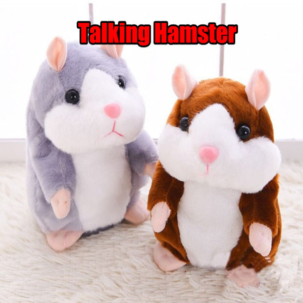 2017 Talking Hamster Mouse Pet Plush Toy Hot Cute Sound Record Hamster Educational Toy for Kids Gift