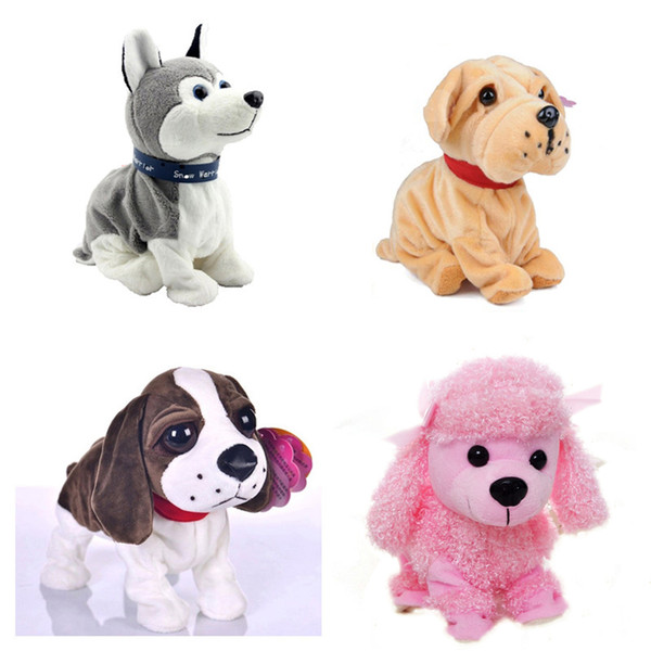 Electronic Pets Sound Control Robot Dogs Bark Stand Walk Cute Interactive Dog Electronic Husky Poodle Pekingese Toys For Kids