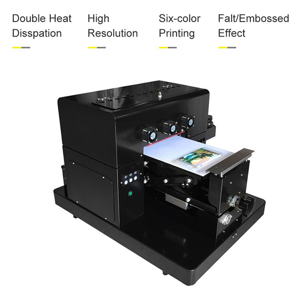 2018 A4 Small size UV Printer LED with emboss effect Golf UV Flatbed Printer for Phone Case, T-shirt, leather,TPU, wood