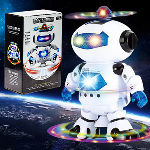 Dancing Electronics Robots 360 Rotating Space Musical Walk Lighten Electronic Toy With Light Christmas Gift For Kids Toys