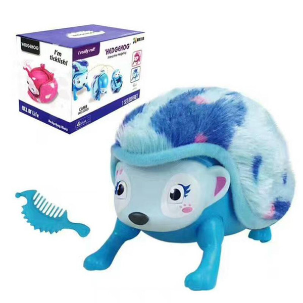 New Interactive Pet Hedgehog with Multi-modes Lights Sounds Sensors Light-up Eyes Wiggy Nose Walk Roll Headstand Curl up Giggle Toys 01