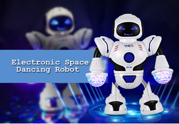 New Kids Electronic Smart Space Dancing Robot with Music Flashing LED Light Walking Toys Christmas New Year Gift For Child