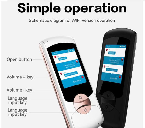 41 Language Portable Voice Translator Machine Smart DW58 Instant WIFI Bluetooth Rechargeable Simultaneous Hotspot Language Translator Device