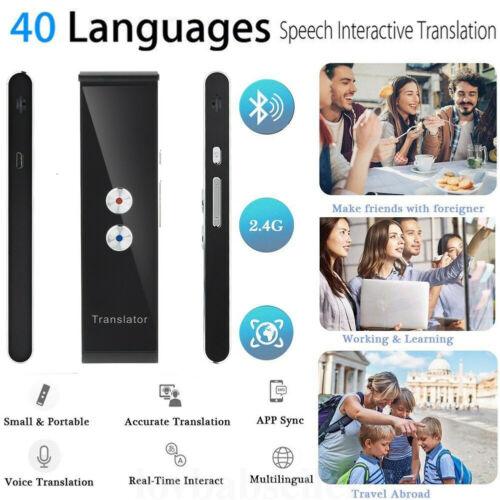 T8 Smart Voice Translator Portable Two-Way Real Time Multi-Language Translation Built-in 3.7V 750mA Rechargeable Battery 3B25