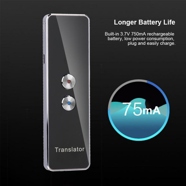 2.4G Smart translator Bluetooth Pocket Interpreter Real Time Speech Multilingual Translator Purple traductor de idioma translate