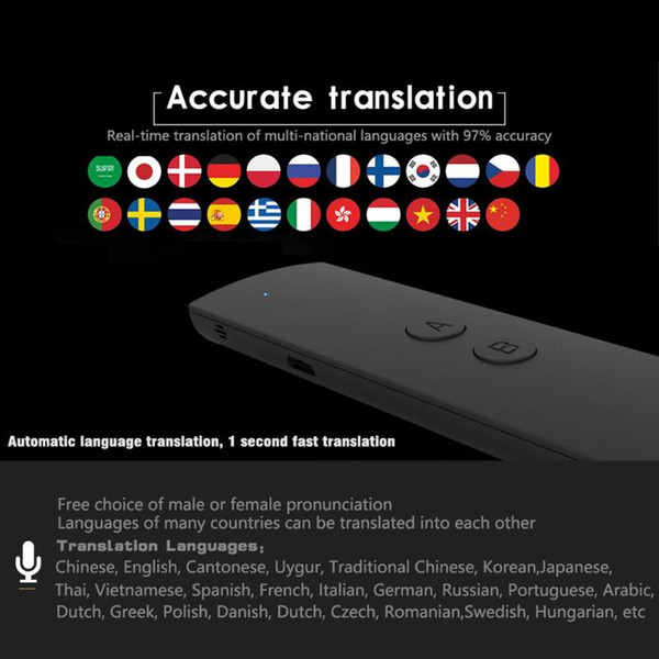 Portable Smart Voice Translator Instant Voice 38 Languages APP Hot Translator Interpreter for Learning Travel Business Meeting