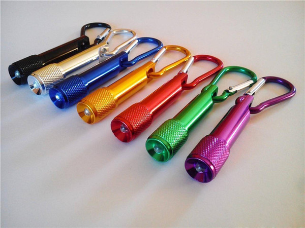 Mini LED Flashlight Aluminum Alloy Torch with Carabiner Ring Keyrings Key Chains Sport Mini led flashlights wholesale keychain key ring