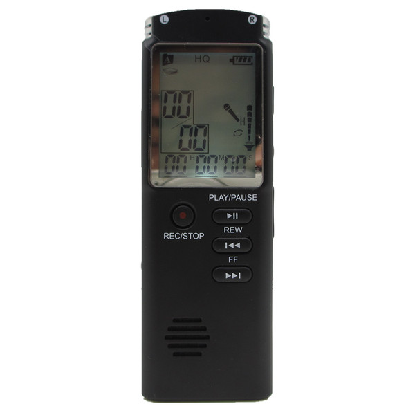 Voice activated spy recorder 8GB with Mp3 Player Portable Double Microphone Rechargeable Dictaphone Black