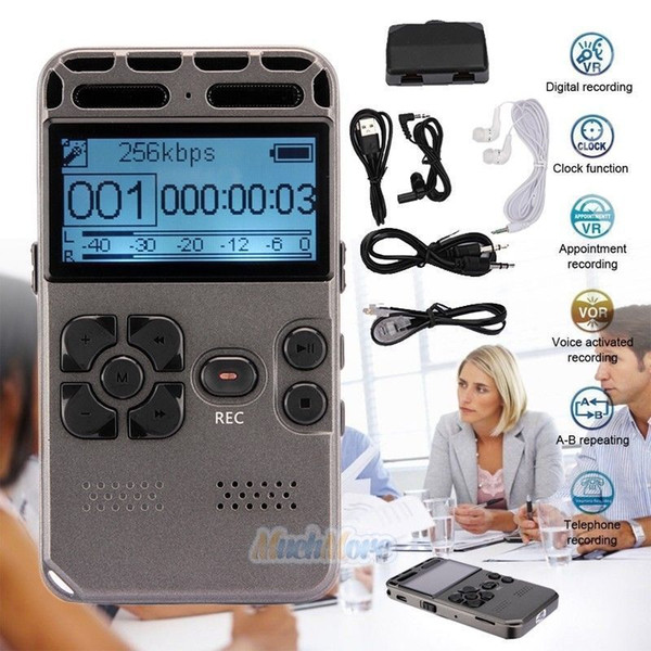 8G Rechargeable LCD Digital Audio Sound Voice Recorder Dictaphone MP3 Player Support TF Card